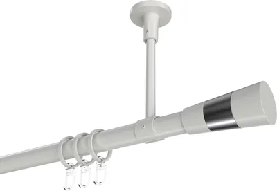 Produktbild von Interdeco Gardinenstange / Vorhangstange Weiß, Typ Sonette Tanara (Konus Bicolor) Deckenmontage, 20 mm Ø 1-läufig, 240 cm