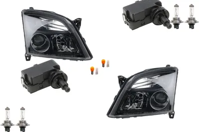 Obrázok produktu pre Johns, svetlomety vhodné pre Opel Vectra C 2002-2005 ?ierne. ?avé + pravé vrátane servomotora