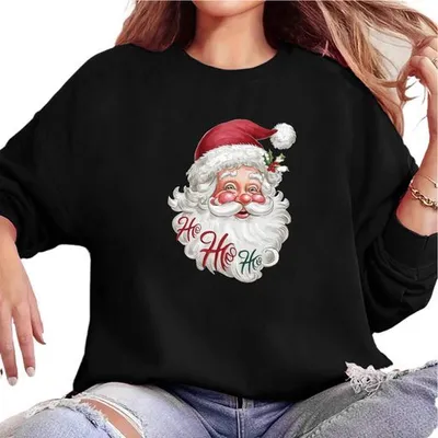 Zdjęcie produktu dla Bluza świąteczna damska Sweter świąteczny damski Sweter świąteczny, czarny