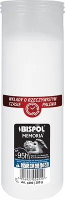 Zdjęcie produktu dla Wkład do zniczy parafinowy BISPOL P400 95H 1szt.