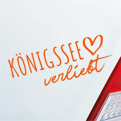 Produktbild von Auto Aufkleber Königssee verliebt Herz See Sea Liebe Car 19x7 cm Orange Sticker Heckscheibenaufkleber