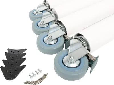 Produktbild von 4er Set Tischbeine Tischstütze Tischfuss 710mm Möbelfuss Weiß auf Rollen mit Bremse
