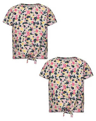 Produktbild von NAME IT T-Shirt 2er-Set Kurzarm Rundhals Knoten-Detail Größe: 104