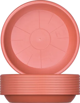 Produktbild von 9x Blumentopf Untersetzer Ø 19 cm Farbe Terrakotta Kunststoff Blumentopfuntersetzer : Terrakotta : 19 cm