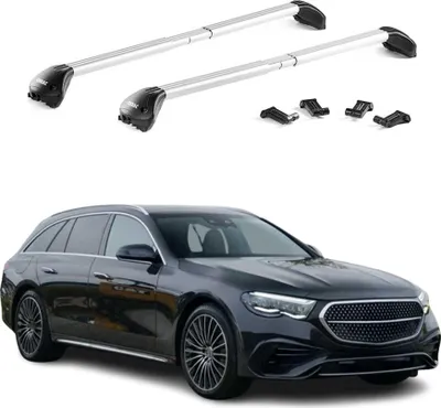 Image de Barres de toit transversales pour Mercedes Classe E S213 2017-2023 Alu Gris ABE