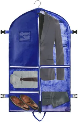 Image de Sac pour vêtements de danse, 4 poches, transparent, adapté aux voyages, bleu, 110 x 60 cm