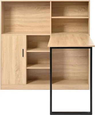 Produktbild von Computertisch,Regal-Schreibtisch,Schrankschreibtisch Arbeitstisch, Schrankschreibtisch, Natur 120cm