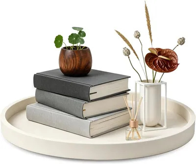 Produktbild von Deko Tablett Rund Beige 23cm, Silikon Dekotablett & Schmuckschale