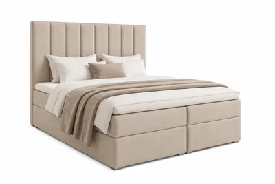 Obrázek produktu pro Boxspringová postel iDream 160x200 béžová – Riviera 16 s úložným prostorem a matrací