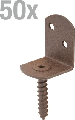 Image de Alberts 821197 DURAVIS® Support pour clôture tressée, en forme de L, beige perle duplex RAL 1035, dimensions 83 x 30 x 32 mm, set de 50 pièces