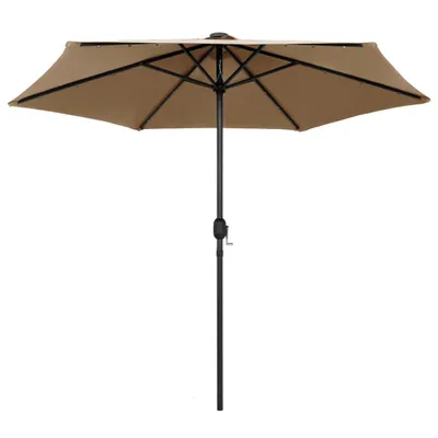 Immagine prodotto di vidaXL Ombrellone con illuminazione LED e palo in alluminio 270 cm Taupe