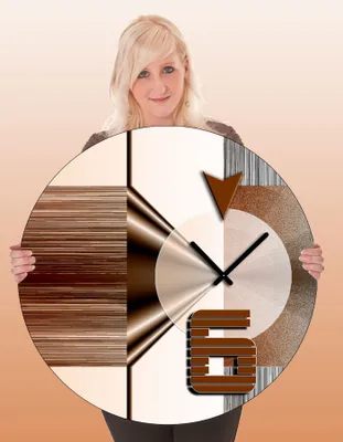 Image de 5086 Dixtime horloge murale design, horloge murale, horloge moderne pour le salon diamètre 40 cm