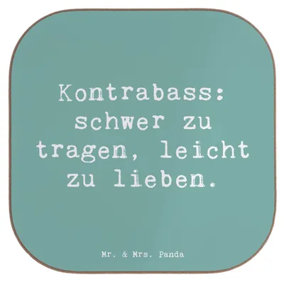 Produktbild von Mr. & Mrs. Panda Untersetzer für Gläser Spruch Kontrabass Liebe - Meeresbrise - Geschenk, Lernen, Musik, Tischschoner, Design, gläseruntersetzer, Instrument, Coaster