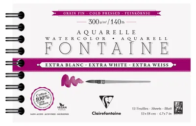 Image de Clairefontaine 976049C, Cahier avec papier pour dessin, 300 g/m², 12 feuilles