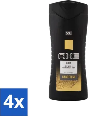 Produktbild von Axe XL Duschgel – Gold – Oud-Holz & Frische Vanille – Swag Fresh – 400 ml - Vorteilspack - 4 Stücke