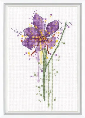 Produktbild von RTO Kreuzstich-Set "Aquarell-Krokus", 13 x 20,5 cm