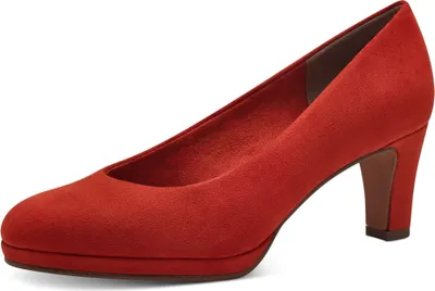 Produktbild von MARCO TOZZI Damen Pumps Trichterabsatz samtige Haptik runde Form 2-22450-42, Größe:37 EU, Farbe:Orange