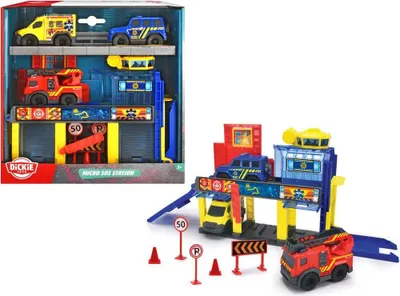Immagine prodotto di Dickie Toys SOS Mini Stacja Ratownicza z 3 Pojazdami
