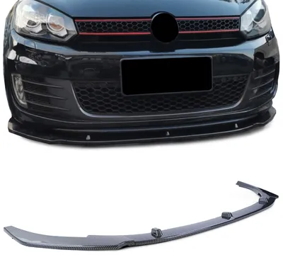 Productafbeelding van Voorbumperlip, spoiler, carbonlook, voor VW Golf 6, modeljaren 2009-2013, geschikt voor GTI-modellen