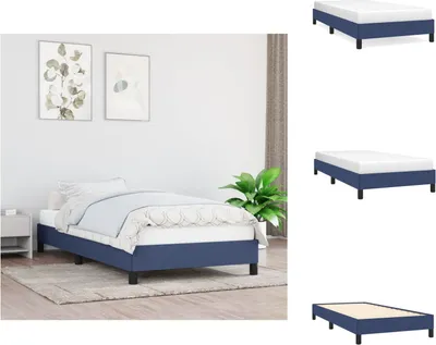 Obrázok produktu pre vidaXL Rám postele modrý 100x200 cm látka - Postele a rámy postelí