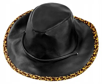 Produktbild von "Kunstleder Cowboy Hut Mit Leopardenrnd"