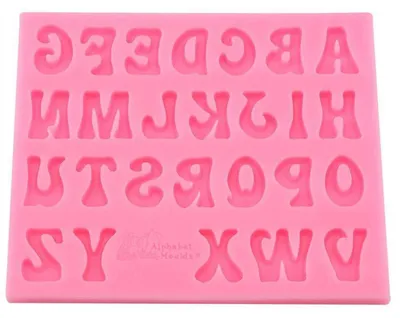 Produktbild von Silikon Kuchenform Englisch Großbuchstaben Rosa