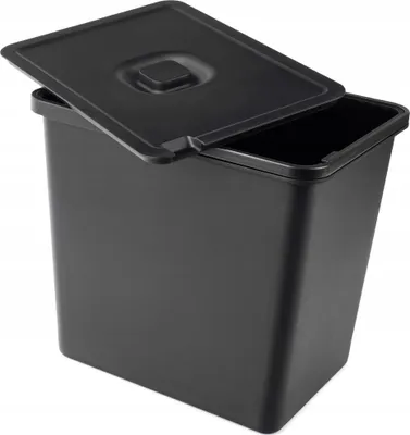 Image de Poubelle - Poubelle pour le tri des déchets - 23 l - Avec couvercle - Grande - Noire