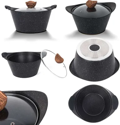 Produktbild von Melody Topfset Nero Antihaft Alugus Pfannen-Set Topf-Set Töpfe Bratpfannen 19-Teilig #3022
