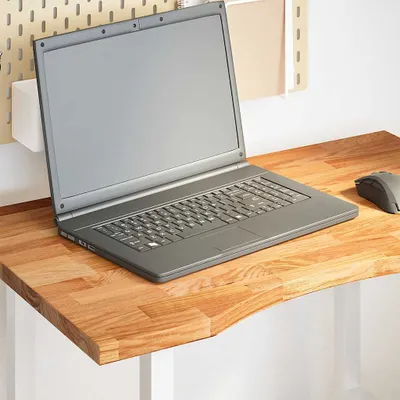 Image de Bureau Exclusive - Plateau de bureau en bois massif chêne, couleur marron clair, dimensions 80x60x2,5 cm