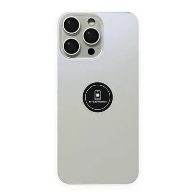 Produktbild von Rückseite Glas für iPhone 15 Pro Max Weiß vormontiert – Backcover mit Kameraglas, ohne Ladespule