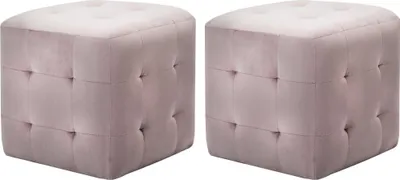 Produktbild von The Living Store Pouf 2 Stk. Rosa 30x30x30 cm Samtstoff