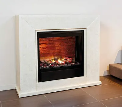 Obrázok produktu pre Casa Padrino luxusný krb s LED krbovou vložkou krémovo biely 119,5 x 33,5 x v. 101,5 cm - Luxusný elektrický krb s diaľkovým ovládaním