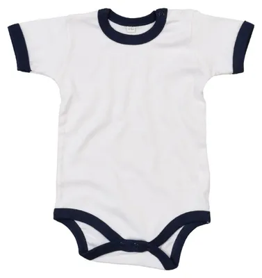 Produktbild von Babybugz - "Ringer" Bodysuit für Baby FK1860 (80) (Weiß/Navy)