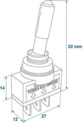 Produktbild von Kippschalter LED blau 12V-max. 20A
