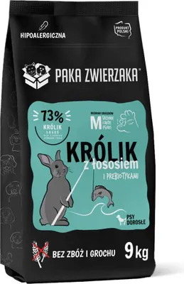 Produktbild von PAKA ZWIERZAKA Rabbit with salmon M - trockenfutter für Hunde - 9kg