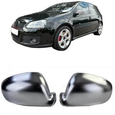 Obrázek produktu pro Stříbrné, matné, kompletní kryty zrcátek, levé a pravé, pro VW Golf 5, modely 2003-2008