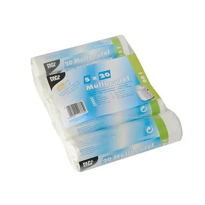 Produktbild von Müllbeutel, HDPE 60 l 72 cm x 60 cm weiss 10 my