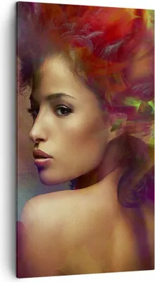 Produktbild von Bild auf Leinwand - Leinwandbild - frau gesicht - 45x80cm - Wand Bild - Wanddeko - Wandbilder - Leinwanddruck - Bilder - Kunstdruck - Wanddekoration - Leinwand bilder - Wandkunst - PA45x80-3735