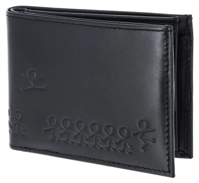 Immagine prodotto di oxmox Pelle portafoglio Leather RFID Protect Pocketbörse Jumping Jack 2.0 Embossed Black nero