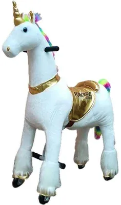 Produktbild von Pony Ride - Mechanisches Reitpferd - Reitpferd - Spielzeug - 3 bis 6 Jahre - Galoppbewegung met Lenkfunktion - Gold - Small