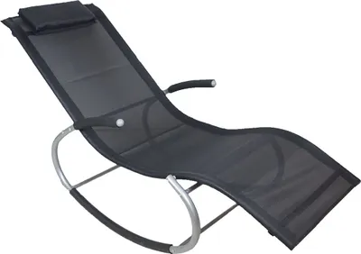 Produktbild von Westerholt Schaukelliege Siesta, schwarz, 167x62x80 cm, max. 120 kg, für Innen- und Außenbereich, ergonomische Liegefläche, Softfoam-Polsterung, Stahlrohr/Polyester, Nitrilkautschuk gummiert