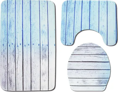 Produktbild von 3D-Druck-Haushalts-WC-Bodenmatte Dreiteiliges Badezimmer-Teppich-Set, 75 * 45 CM