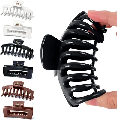 Produktbild von Haarspangen 6er Set, 11 cm, Silikon, für dickes Haar