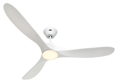 Productafbeelding van Energiezuinige plafondventilator met LED-verlichting en afstandsbediening, Eco Genuino-L, mat wit, 152 cm