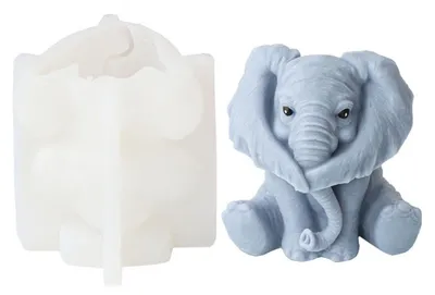 Obrázok produktu pre Omgoods – Silikónová forma na 3D slona – na sviečky, mydlo a pečenie