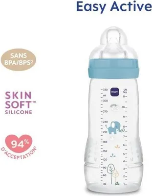 Produktbild von MAM Easy Active Babyflasche, 6+ Monate, 330 ml, Sauger Größe X, Ocean