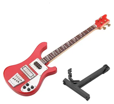 Image de Miniature de basse, ornement réaliste en bois, décoration d'instrument de musique