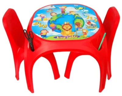 Immagine prodotto di Tavolo di plastica + due sedie rosso