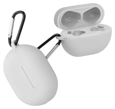Produktbild von kwmobile Schutzhülle für Huawei FreeBuds Pro Hülle - TPU Silikon Case für Kopfhörer Ladecase - stoßfestes Cover mit Karabiner - Grau