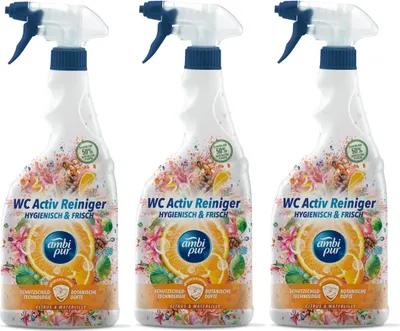Produktbild von Ambi Pur WC Aktiv Reiniger Spray Citrus & Waterlilly 750ml (3er Pack)